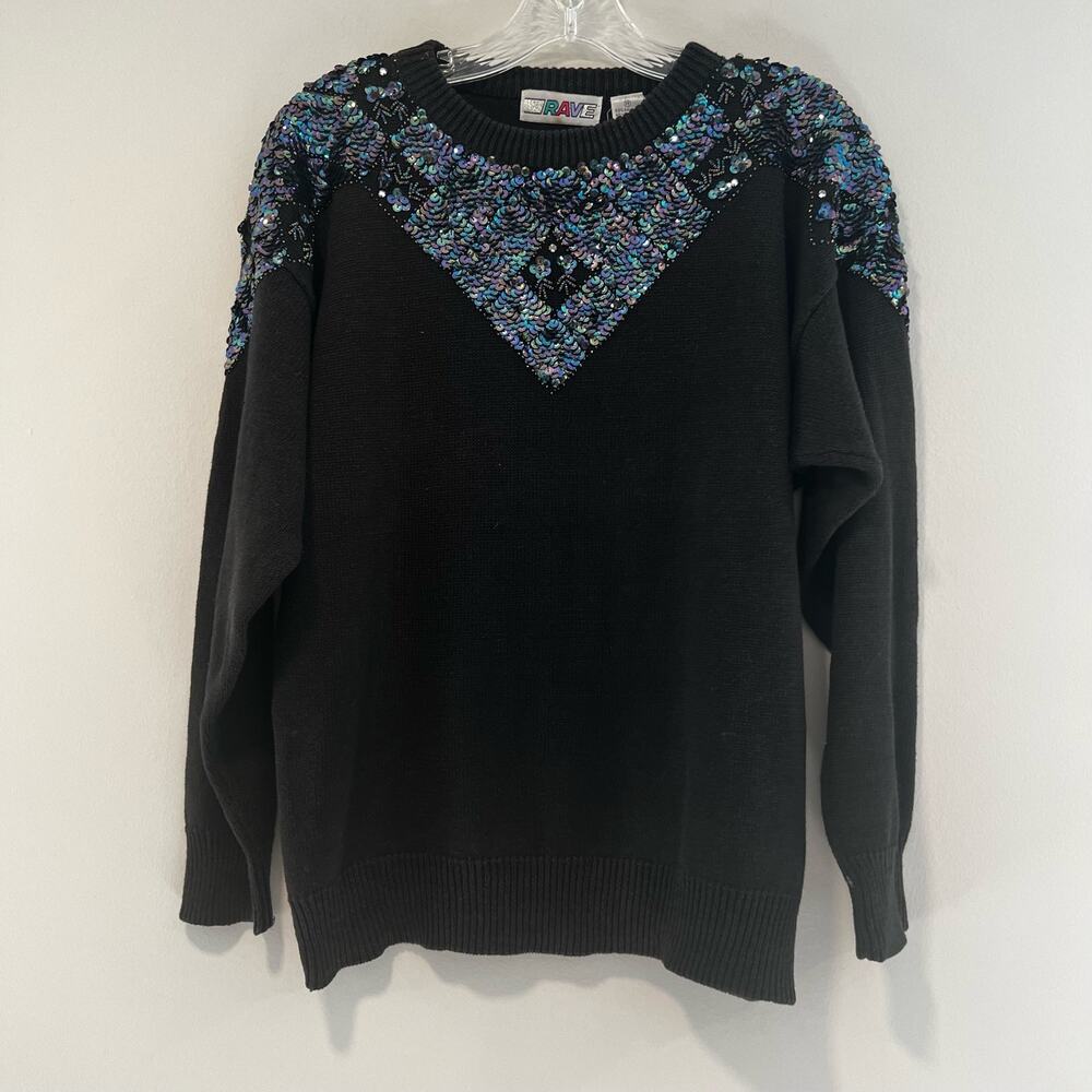 Vintage 80s 90s Sweater with Sequins Size Medium